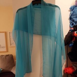 David's Bridal Malibu Blue Chiffon Wrap